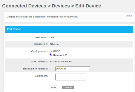 The IP address of my web server